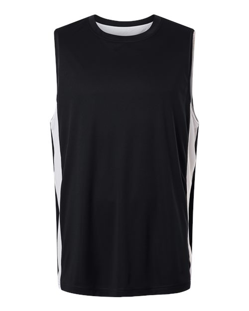 Team 365 Unisex Zone Performance Reversible Jersey - Black/ White Front