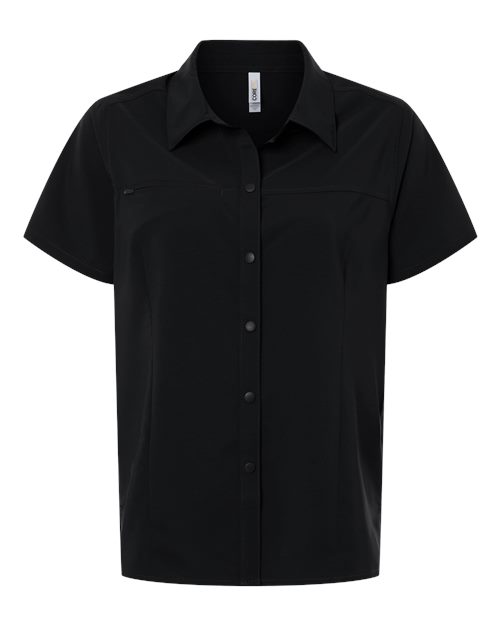 CORE365 Women's UltraUVP Shoreline Short Sleeve Staff Shirt - Black Front