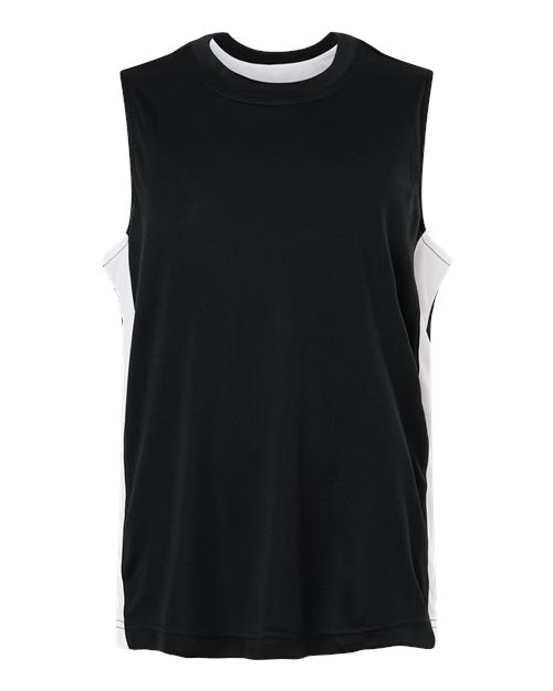 Team 365 Youth Zone Performance Reversible Jersey - Black/ White Front