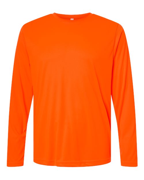Unisex Capital Long Sleeve Performance T-Shirt - Safety Orange Front