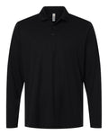 CORE365 Men's Nova Performance Long Sleeve Pique Polo - Black Front