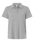 Team 365 Women's Relay Heathered Stripe Polo - Athletic Heather/ White Front