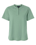 Devon & Jones Women's Seaton Pebble Textured Polo - Balsam Green Front