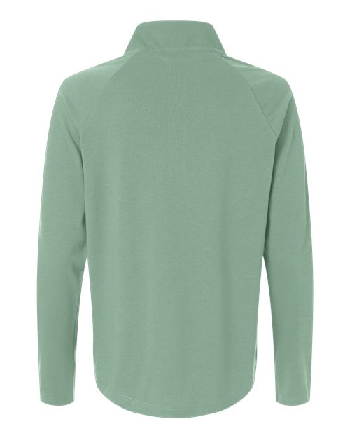 Devon & Jones Women's Seaton Pebble Textured Quarter-Zip Pullover - Back