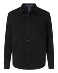 Devon & Jones Women's CrownLux Performance® Spencer Poplin Dress Shirt - Black Front