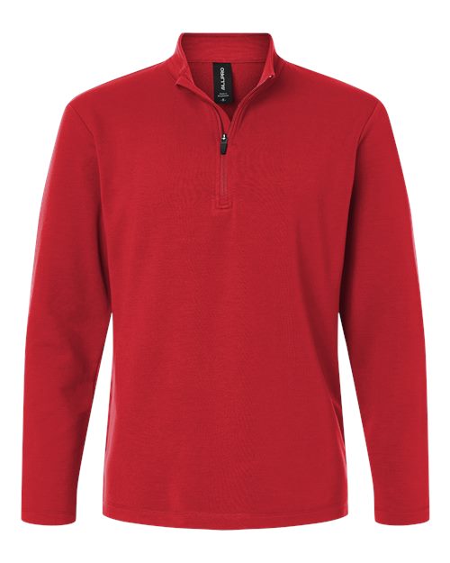 AllPro Men's Pro-Flex Fleece Quarter-Zip Pullover - Red Front