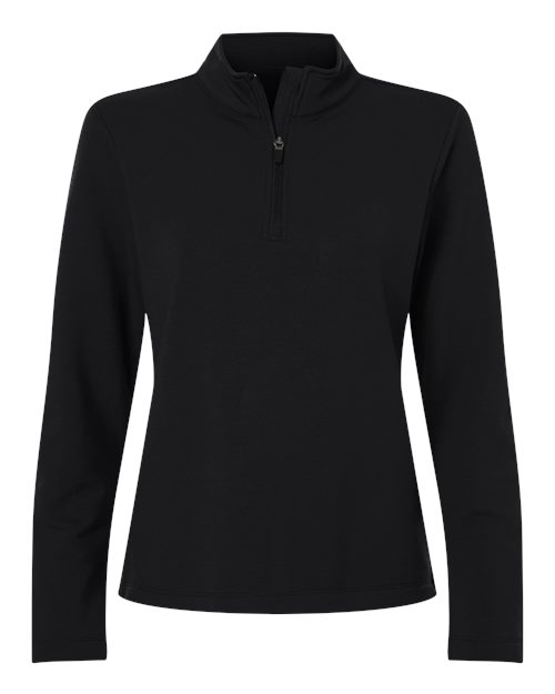 AllPro Women's Stretch Quarter-Zip Fleece Pullover - Black Front