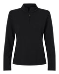 AllPro Women's Stretch Quarter-Zip Fleece Pullover - Black Front