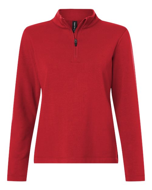 AllPro Women's Pro-Flex Fleece Quarter-Zip Pullover - Red Front