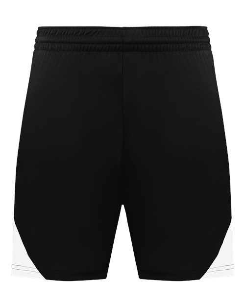 Augusta Sportswear Men's Step-Back Basketball Shorts - Black/ White Front