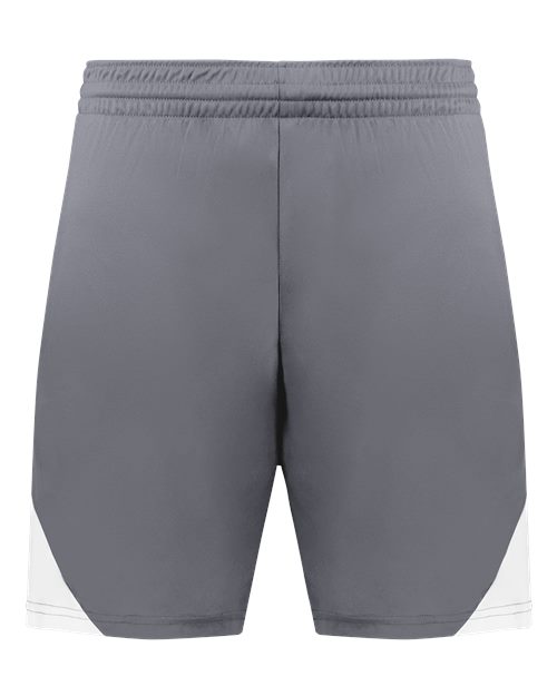 Augusta Sportswear Men's Step-Back Basketball Shorts - Graphite/ White Front