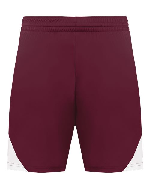 Augusta Sportswear Men's Step-Back Basketball Shorts - Maroon/ White Front