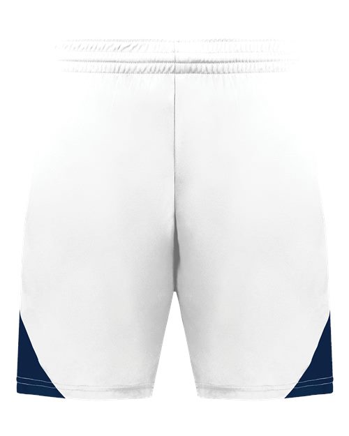 Augusta Sportswear Men's Step-Back Basketball Shorts - White/ Navy Front