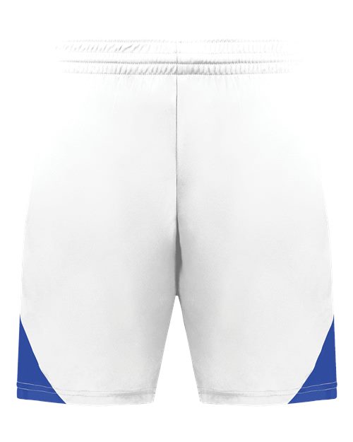 Augusta Sportswear Men's Step-Back Basketball Shorts - White/ Royal Front