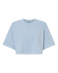 BELLA + CANVAS Women's Garment-Dyed Cropped Tee - Light Washed Denim Front