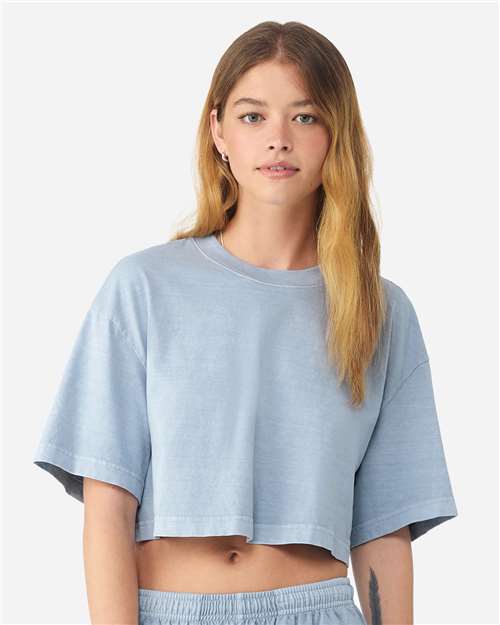 BELLA + CANVAS Women's Garment-Dyed Cropped Tee - Model Front
