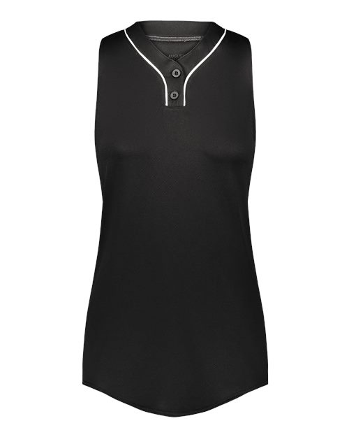 Augusta Sportswear Women's Cutter Jersey - Black/ White Front