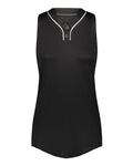 Augusta Sportswear Women's Cutter Jersey - Black/ White Front