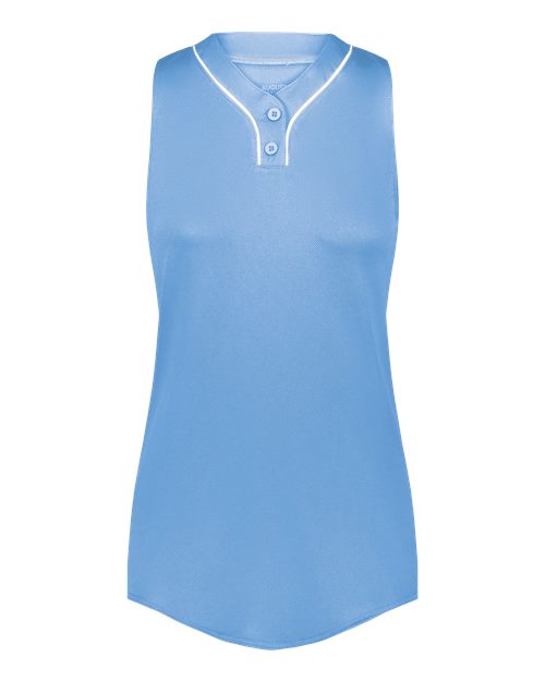 Augusta Sportswear Girls' Cutter Jersey - Columbia Blue/ White Front