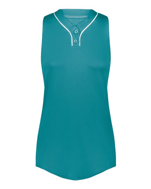 Augusta Sportswear Girls' Cutter Jersey - Teal/ White Front
