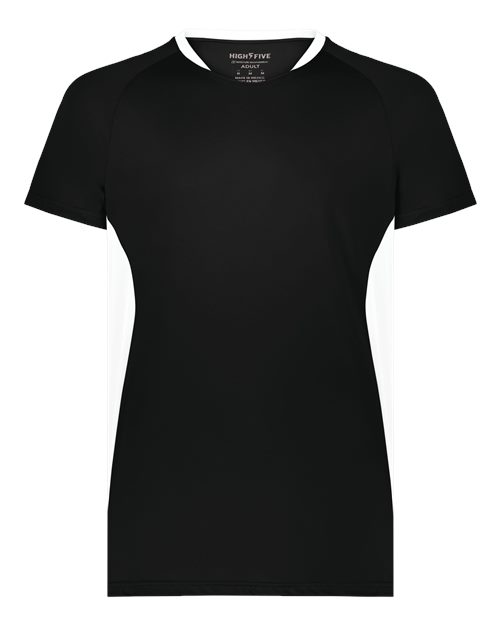Augusta Sportswear Unisex Octane Soccer Jersey - Black/ White Front