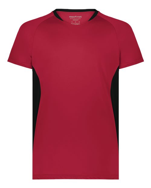 Augusta Sportswear Unisex Octane Soccer Jersey - Scarlet/ Black Front