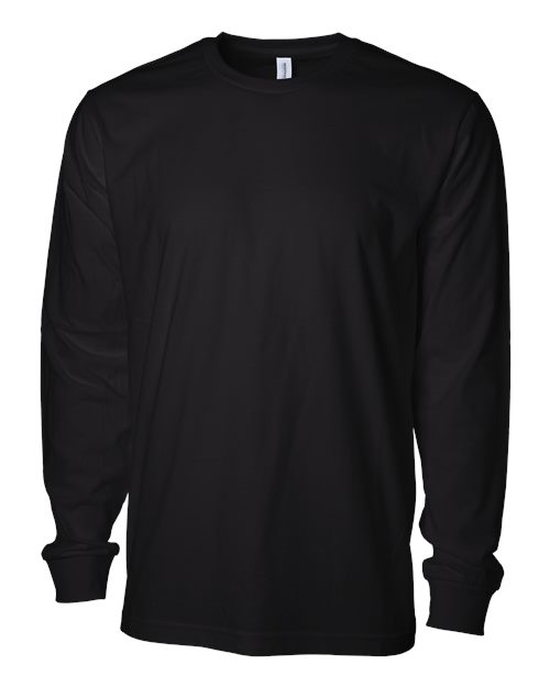 Independent Trading Co. Unisex Premium Long Sleeve T-Shirt - Black Front