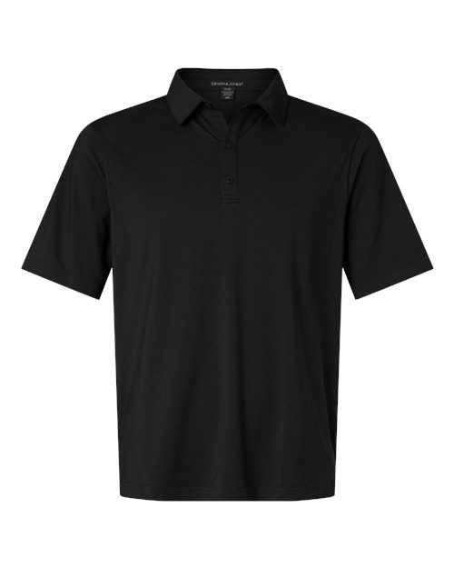 Devon & Jones Men's Motion Shadow Stripe Polo - Black Front
