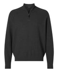 Devon & Jones Men's Hartland Textured Quarter Zip Sweater - Black Melange Front