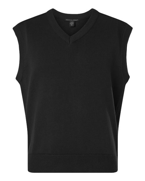 Devon & Jones Men's New Classics V-Neck Sweater Vest - Black Front