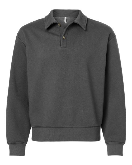 BELLA + CANVAS Unisex 10 oz. Heavyweight Polo Sweatshirt - Asphalt Front