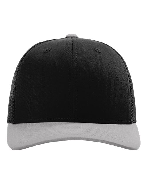 Richardson Snapback Trucker Cap - Black/ Light Grey CMB Front