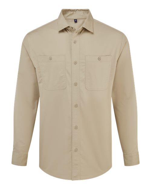 Artisan Collection by Reprime Unisex Utility 2.0 Service Shirt - Stay Khaki Front