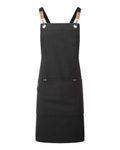 Artisan Collection by Reprime Unisex Clip & Clasp Cross-Back Bib Apron - Black Front