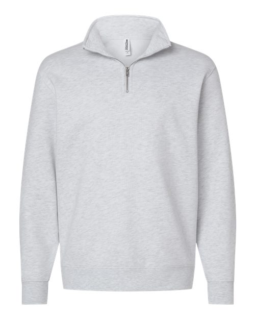 Independent Trading Co. Unisex 8.5 oz. Midweight Quarter-Zip Pullover - Ash Heather Front