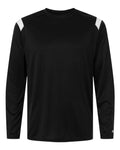 Badger Unisex On The Rise Long Sleeve T-Shirt - Black/ White Front