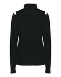 Badger Women's On The Rise Quarter-Zip Pullover - Black/ White Front