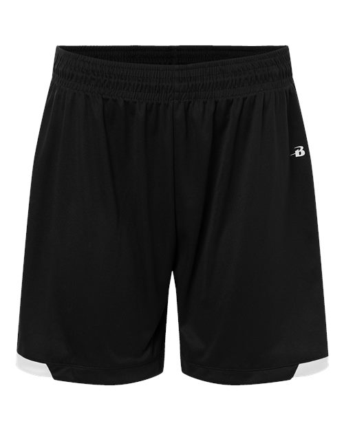 Badger Men's On The Rise Shorts - Black/ White Front
