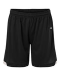 Badger Women's On The Rise Shorts - Black/ White Front