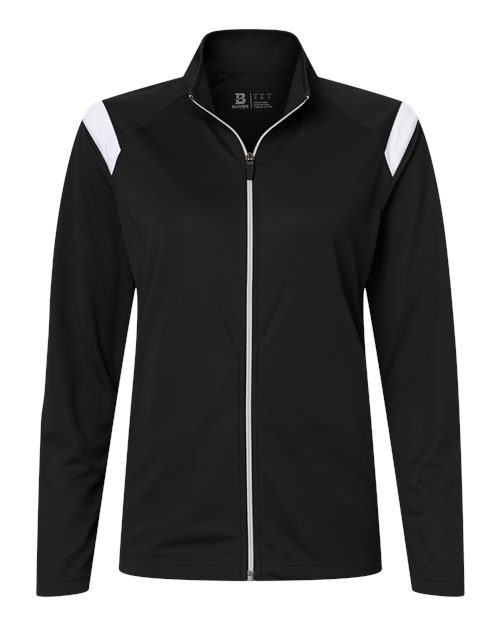 Badger Women's On The Rise Outercore Warm-Up Jacket - Black/ White Front