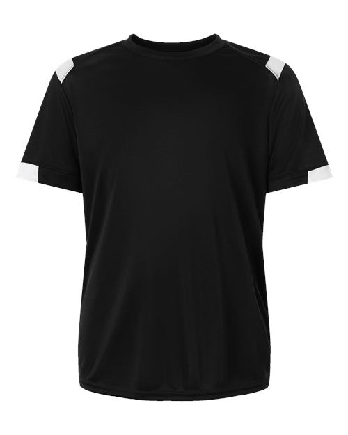 Badger Youth On The Rise T-Shirt - Black/ White Front