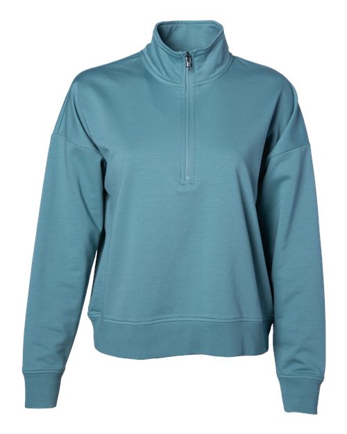 Independent Trading Co. Women's Perform Quarter-Zip Pullover - Agave Front