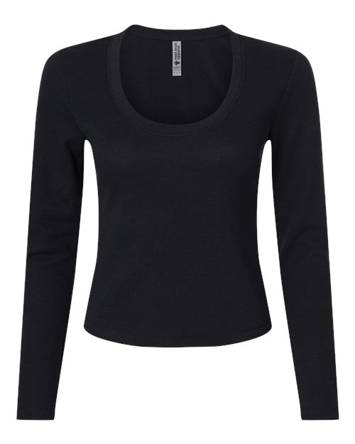 Next Level Women's Ideal Thermal Long Sleeve Shirt - Black Front