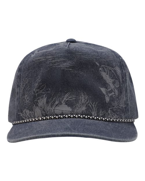 DRI DUCK Walleye Nature Scene Cap - Deep Blue Front