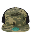 LEGACY Hopback Seven-Panel Trucker Cap - Army Digi Camo Ripstop/ Black Front