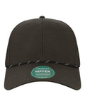LEGACY Six-Panel Ripstop Rope Cap - Black-Black/ White Front