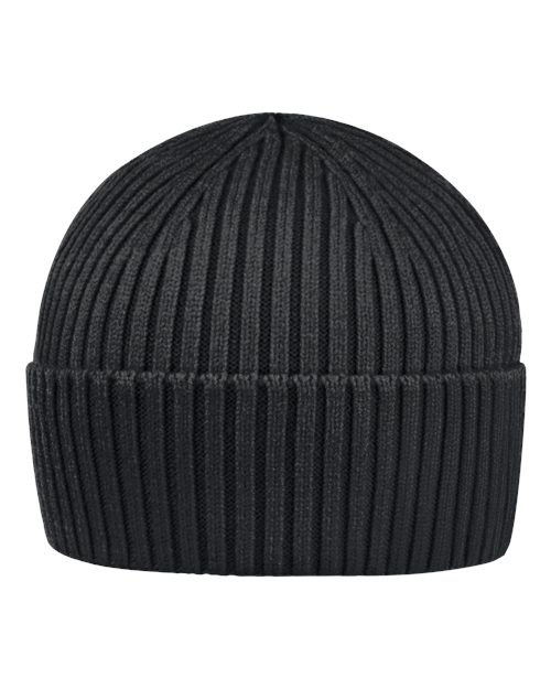 Sportsman Watch Ribbed Beanie - Black Front