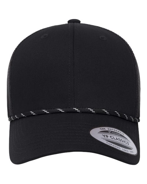 Retro Trucker Rope Cap - Black Front