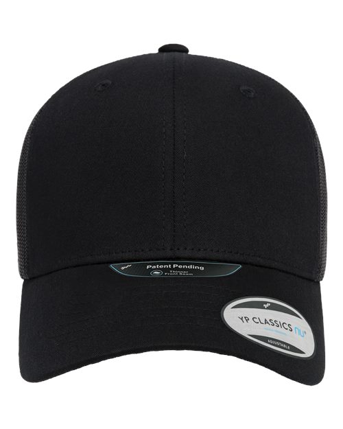 YP Classics NU Retro Trucker Cap - Black Front