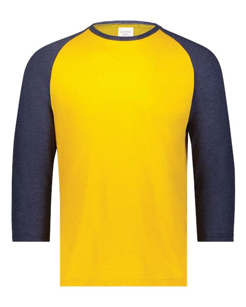 Augusta Sportswear Men's Gameday Vintage T-Shirt - Gold Heather/ Navy Heather Front